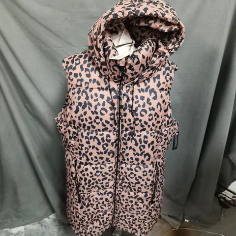 ROMAN PRINTED HOODED GILET IN ANIMAL PRINT - SIZE 18