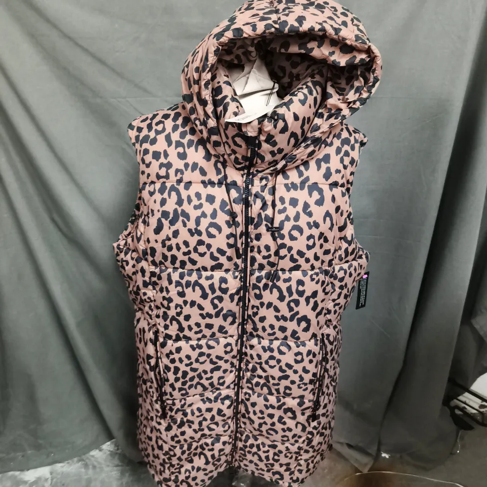ROMAN PRINTED HOODED GILET IN ANIMAL PRINT - SIZE 18