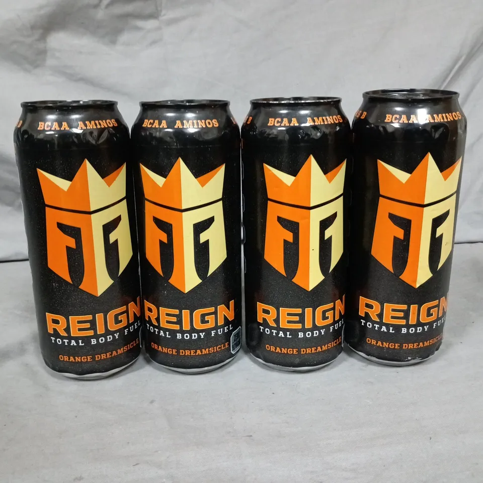 LOT OF 11 500ML CANS OF REIGN ENERGY DRINKS - ORANGE DREAMSCALE