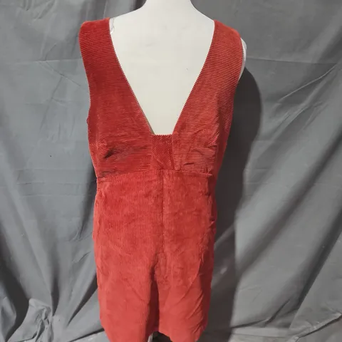 OLIVER BONAS CORDUROY SLEEVELESS DRESS RED SIZE 12