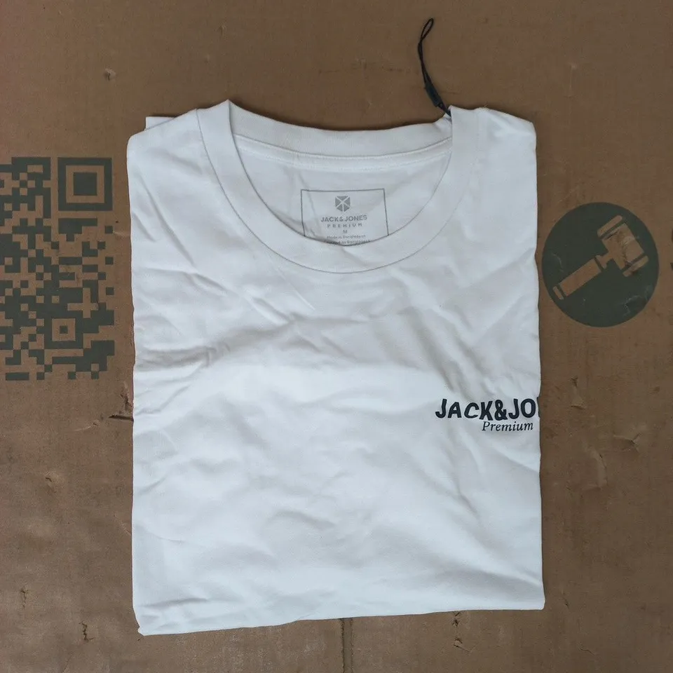 JACK & JONES PREMIUM SHORT SLEEVE T-SHIRT IN WHITE SIZE MEDIUM