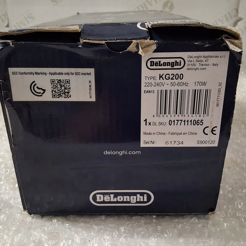 DE'LONGHI KG200 COFFEE GRINDER – BOXED