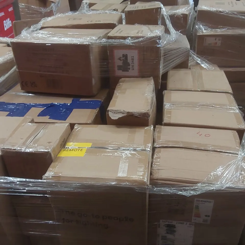 PALLET CONTAINING A VERY LARGE QUANTITY OF ASSORTED DESIGNER LIGHTING PRODUCTS