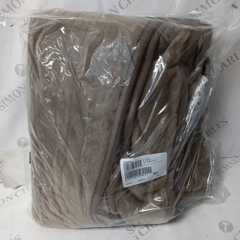 COZEE HOME HEATED BLANKET IN DARK TAUPE