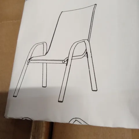 BOXED SET OF OUTDOOR DINING GARDEN CHAIRS (1 BOX)