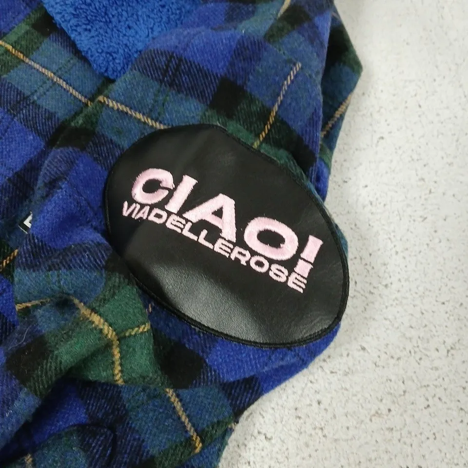 VIADEL ROSE JACKET – BLUE/GREEN CHECKS WITH LOGO PATCHES