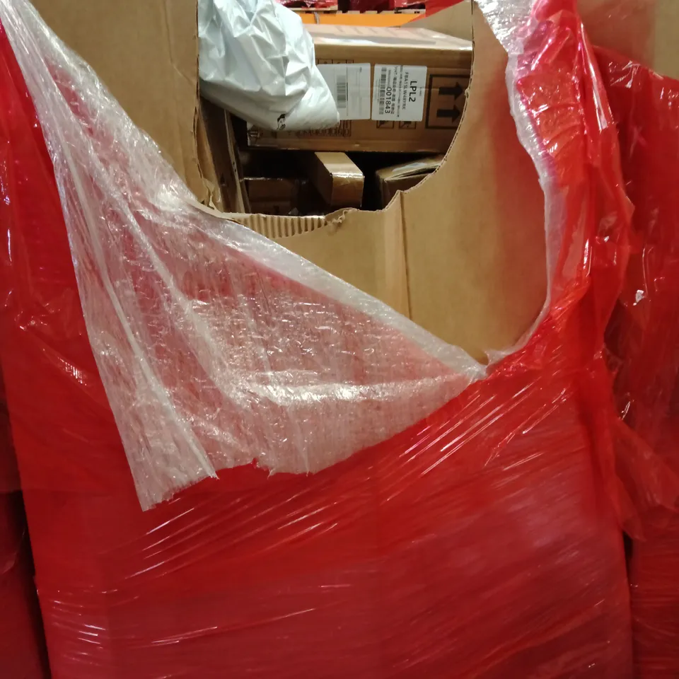 PALLET OF ASSORTED HOUSEHOLD GOODS AND PRODUCTS TO INCLUDE; STAINLESS STEEL CAT LITTER BOX,AIR COOLER, RETRACTABLE SAFETY GATE