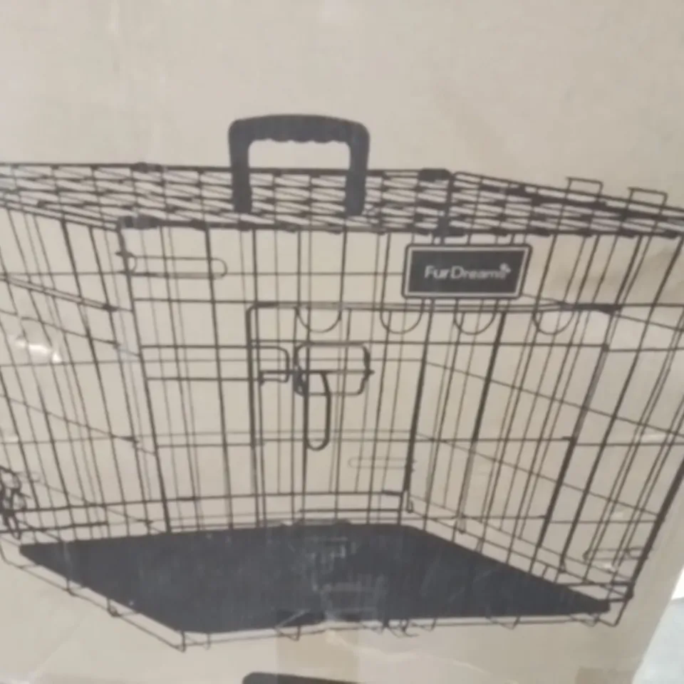 BOXED FURDREAMS 36 INCH FOLDING METAL DOG CAGE