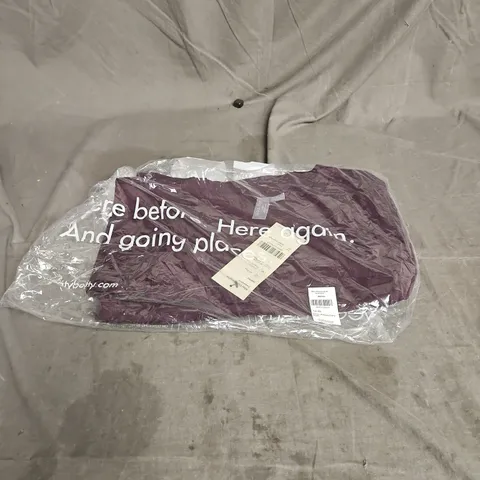 SWEATY BETTY AFTER CLASS LONGLINE SWEATSHIRT IN MIDNIGHT CHERRY PURPLE SIZE XXS