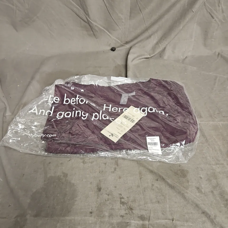 SWEATY BETTY AFTER CLASS LONGLINE SWEATSHIRT IN MIDNIGHT CHERRY PURPLE SIZE XXS