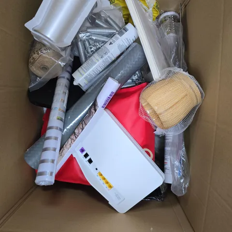 APPROXIMATELY 15 ASSORTED HOUSEHOLD PRODUCTS TO INCLUDE WALLPAPER, HOME DECOR, ROUTER ETC