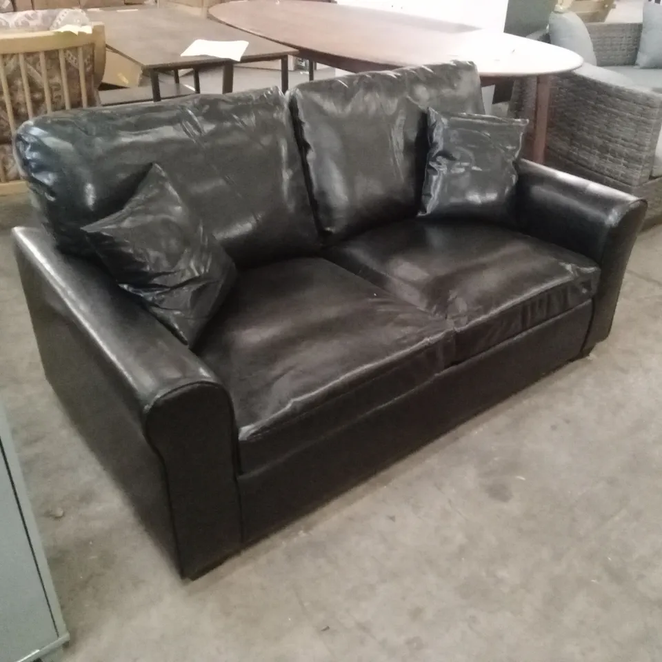 ALEASIA VEGAN LEATHER SOFA BED - BLACK