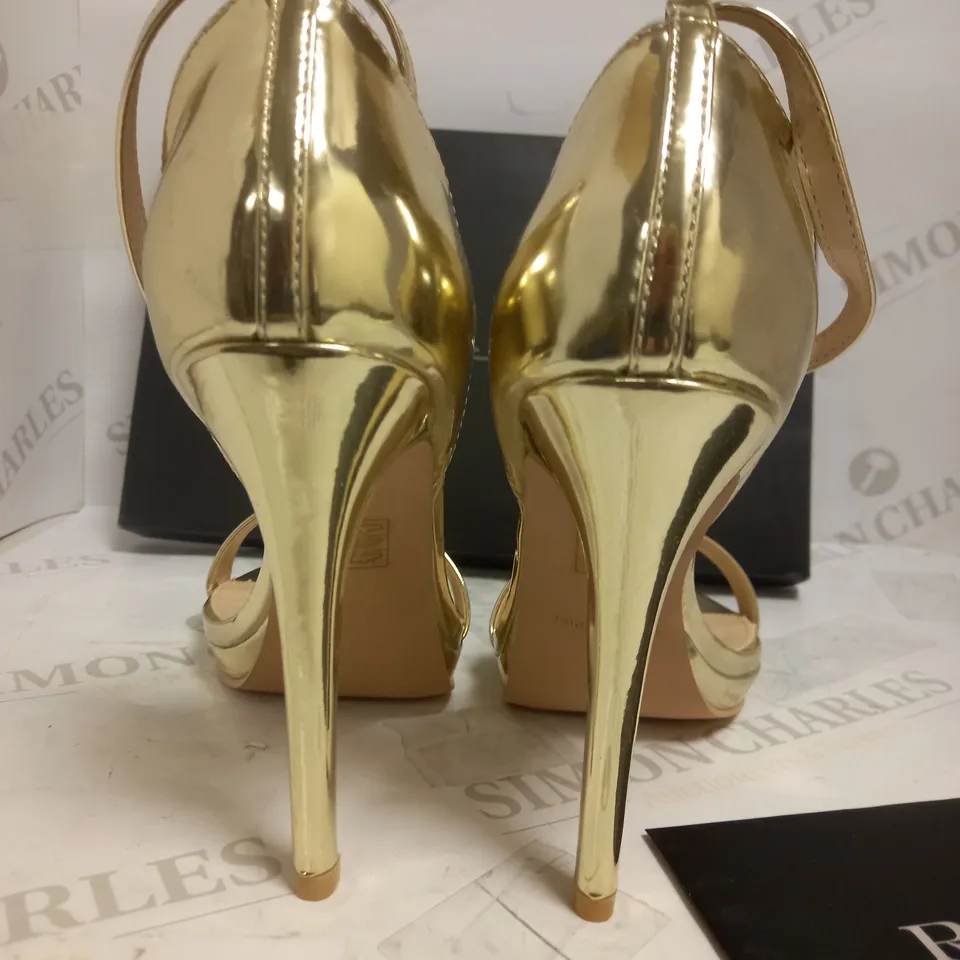 UK 5 RAID REAGAN STILETTO HEELED SANDAL - GOLD