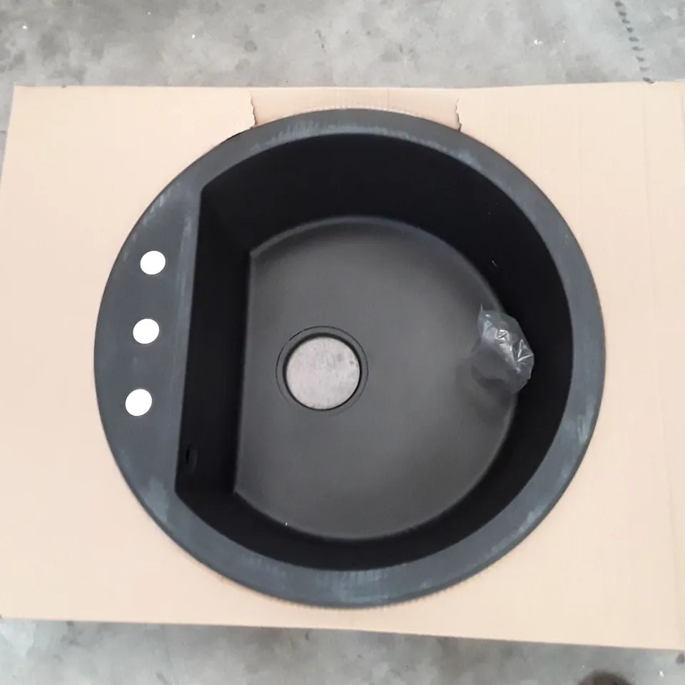 BOXED COOKE&LEWIS DREXLER INSET BLACK SINGLE BOWL SINK 