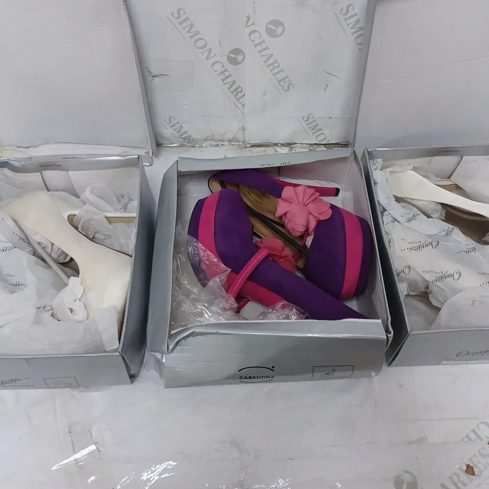 MEDIUM BOX OF APPROXIMATELY 6 ASSORTED BOXED SHOES TO INCLUDE BOOTS AND HEELS ETC.