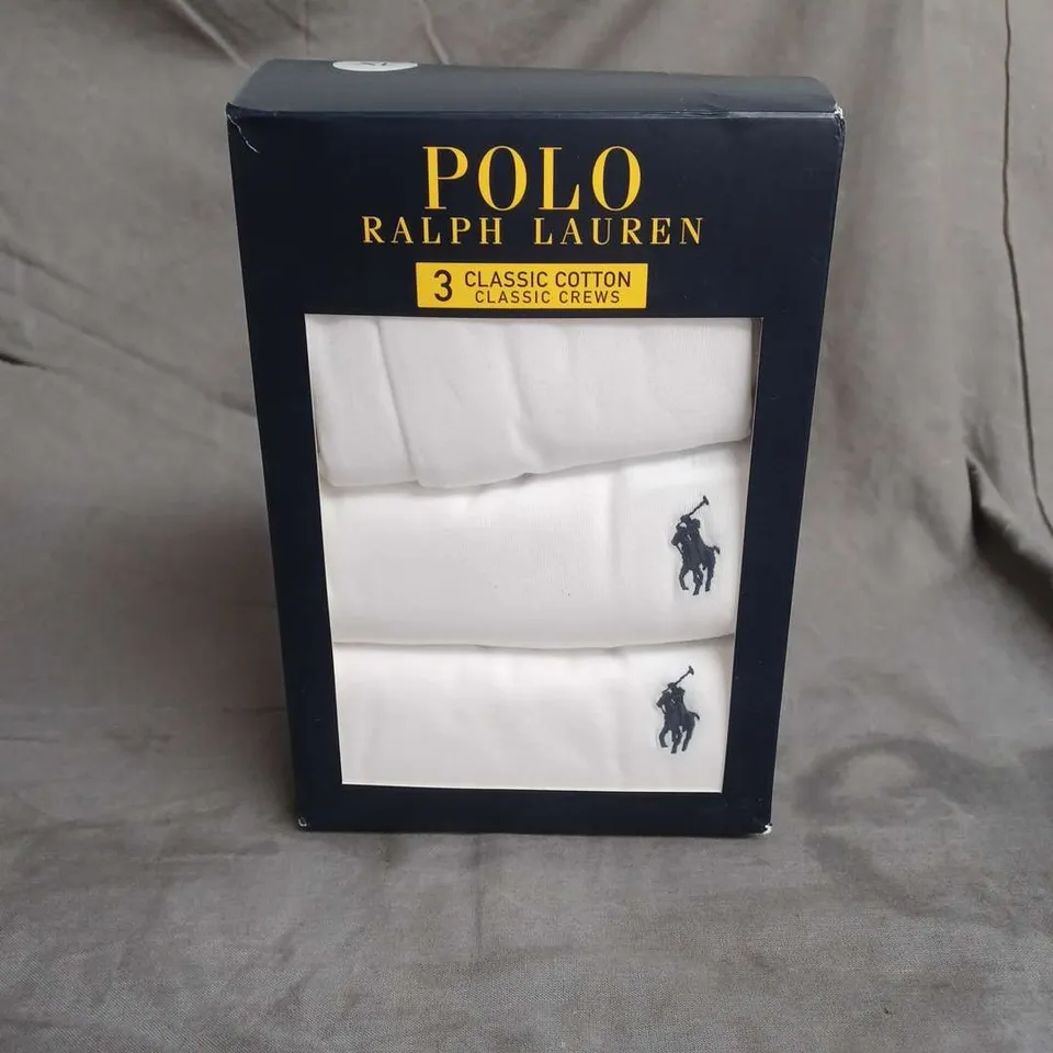 POLO RALPH LAUREN 3PACK CLASSIC COTTON CREWS IN WHITE SIZE XL