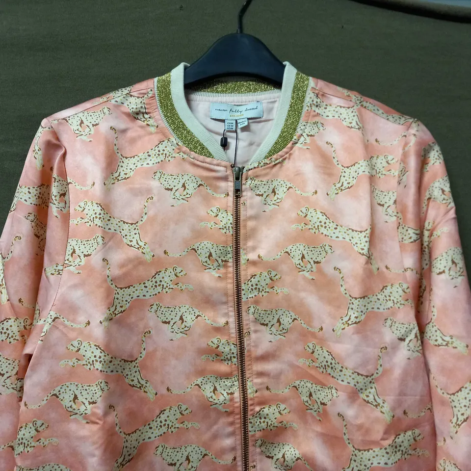 NEVER FULLY DRESSED PASTEL LIVELY LEOPARD BOMBER JACKET - EU MEDIUM
