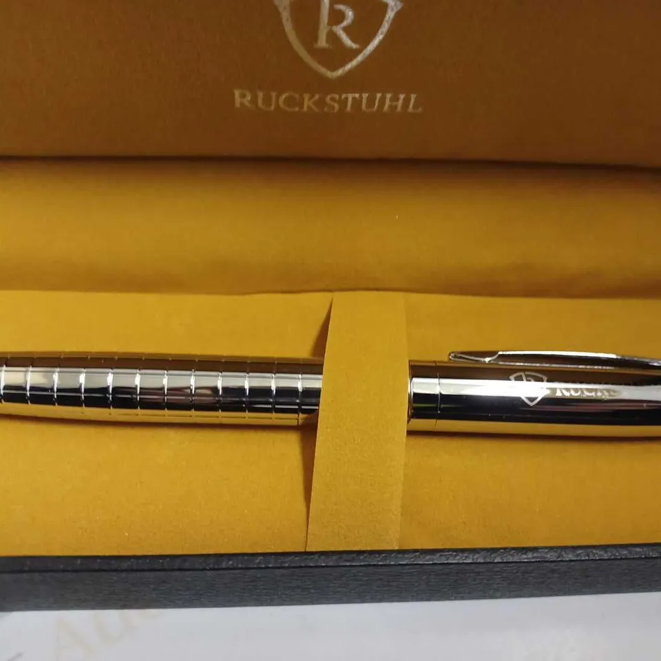 RUCKSTUHL STAINLESS STEEL LUXURY PEN IN GIFT BOX – HAND ASSEMBLED 