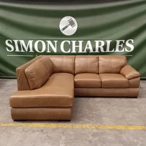 MARLOW ITALIAN LEATHER LEFT HAND CORNER CHAISE - TAN