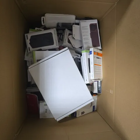 BOX OF APPROXIMATELY 30 ASSORTED PHONE AND TABLET ACCESORIES, INCLUDING GEAR 4 SAMSUNG GALAXY S9+ PHONE CASE, DBRAMANTE1928 GALAXY S22 PHONE CASE AND MICROSOFT SURFACE GO KEYBOARD ICEBLUE