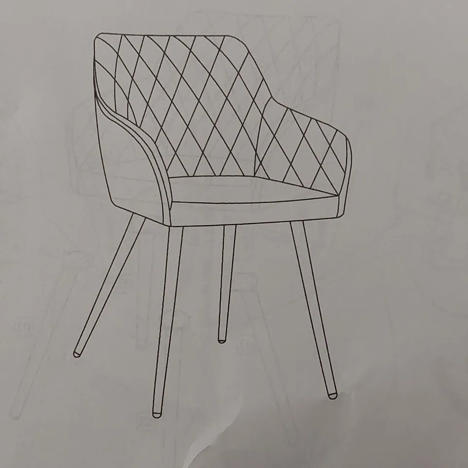 BOXED CLIPOP CLARA SET OF 2 CREAM VELVET CHAIRS (1 BOX)