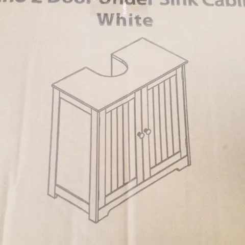 BOXED LASSIC PRIANO 2 DOOR UNDER SINK CABINET - WHITE