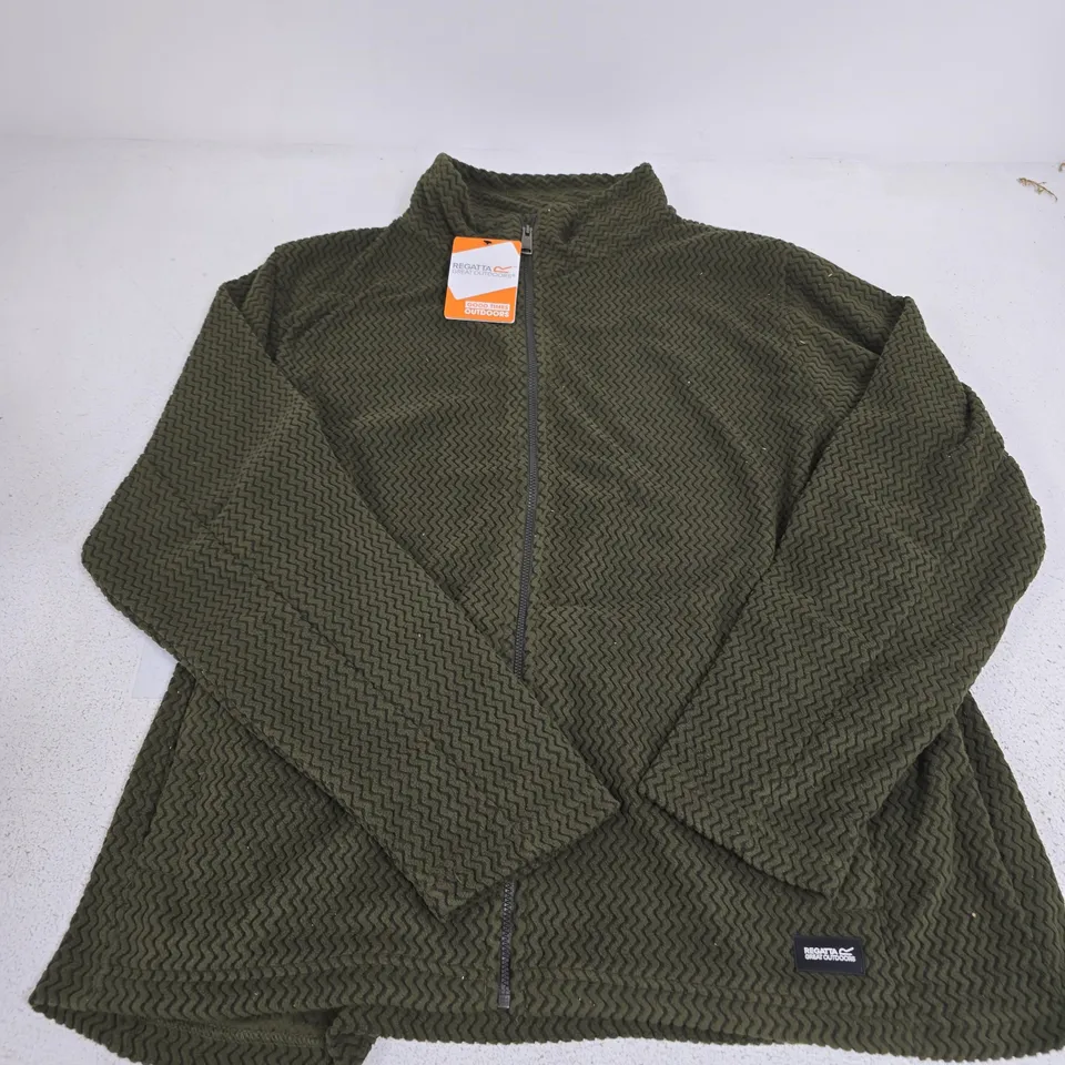 REGATTA WOMEN'S FULL-ZIP FLEECE HEIDY DARK KHAKI SIZE 20