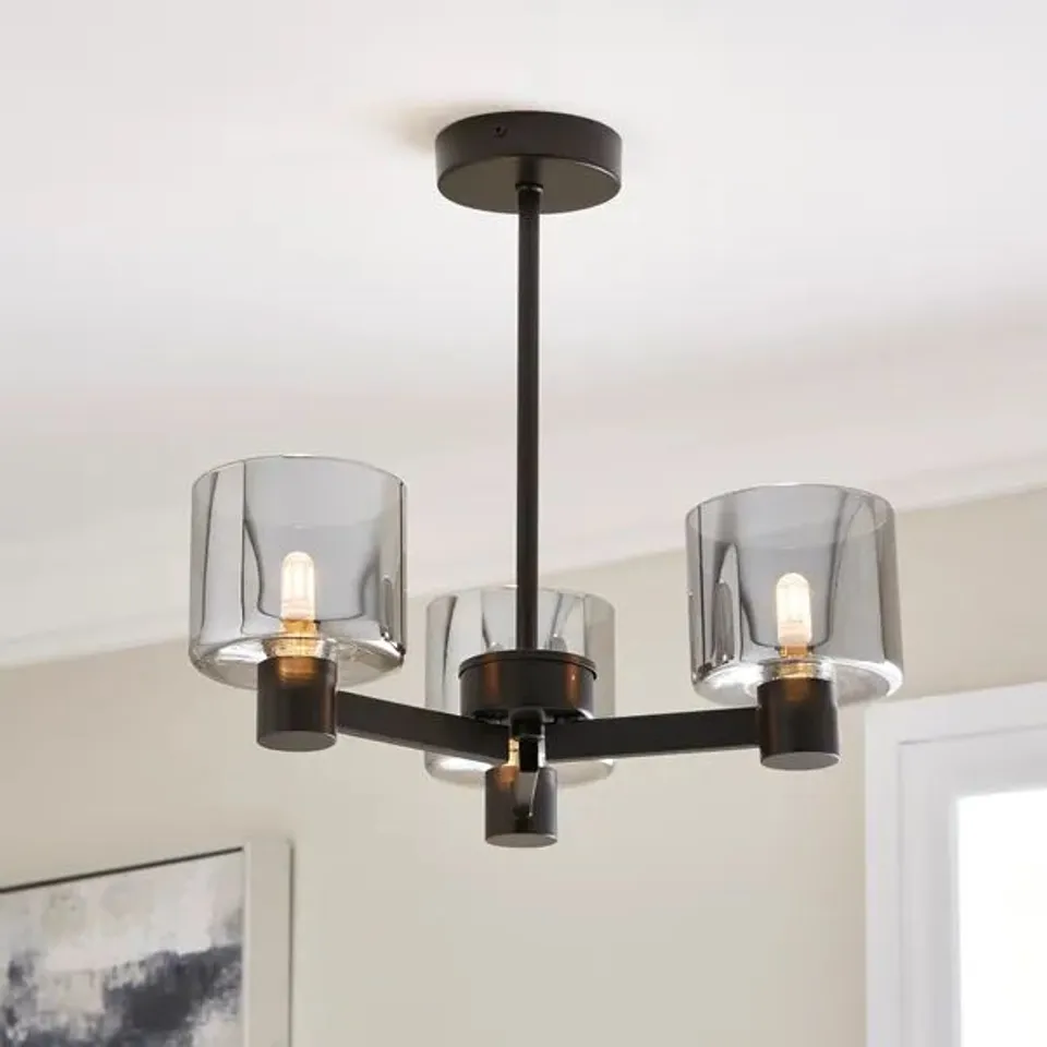 BOXED ERIN 3 LIGHT SEMI FLUSH CEILING LIGHT