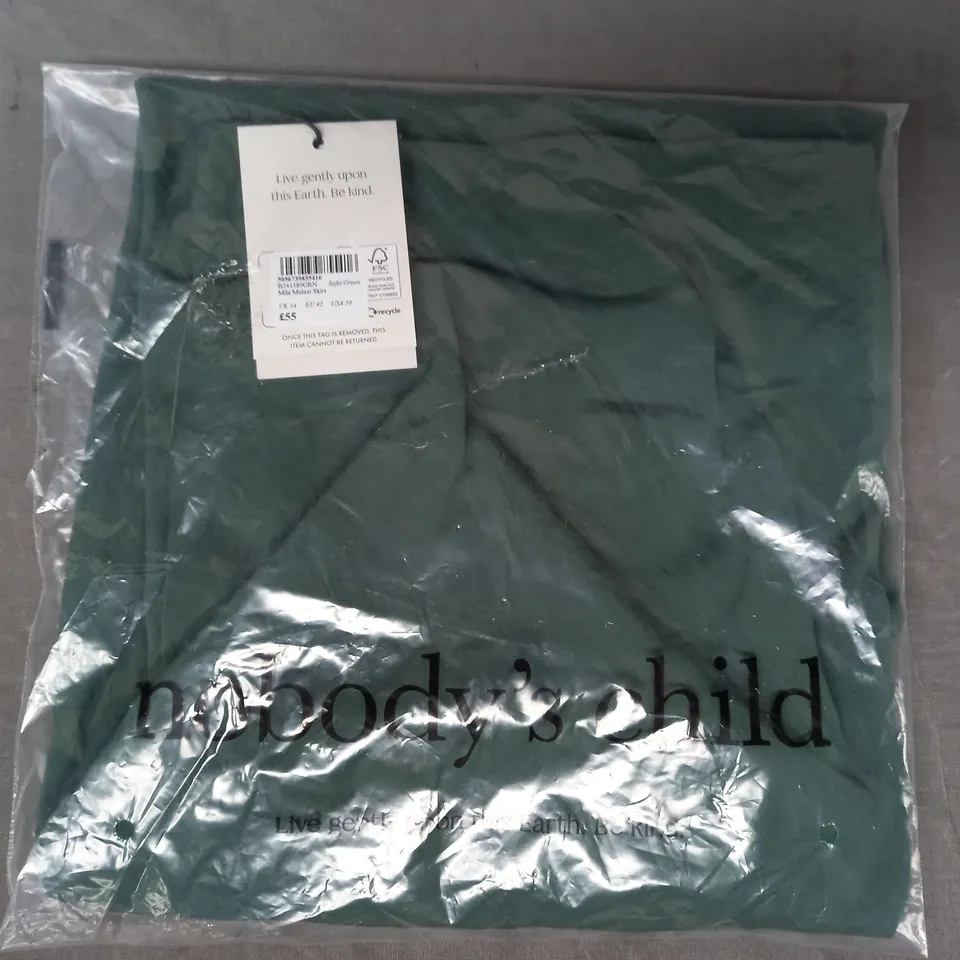 NOBODY'S CHILD MILA MIDAXI SKIRT IN GREEN SIZE 14