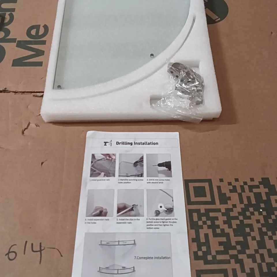 BOXED LIFE IDEAS GLASS SHELVING UNIT - TRANSPARENT (1 BOX)