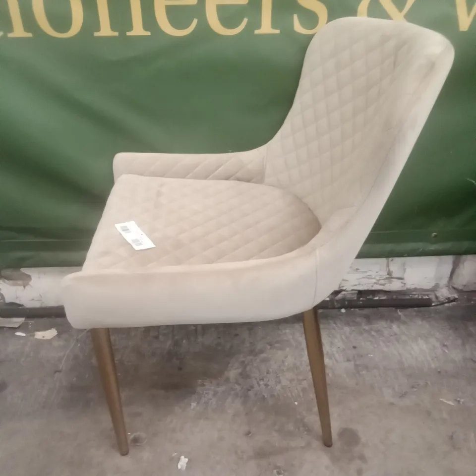 TAN FABRIC DINING CHAIR