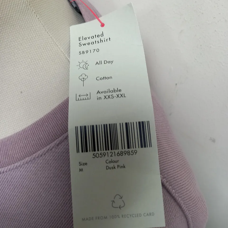 SWEATY BETTY ELEVATED SWEATSHIRT IN DUSK PINK - M