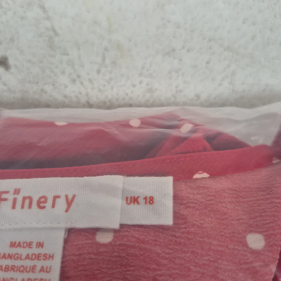 FINERY LONDON ENSLEY PRINTED BUTTON-THROUGH DRESS – UK 18
