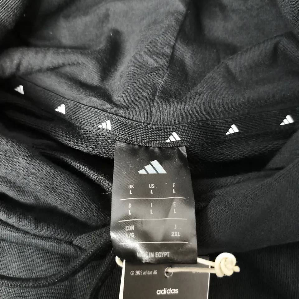 ADIDAS BLACK HOODIE – UK L (US L, FR L)