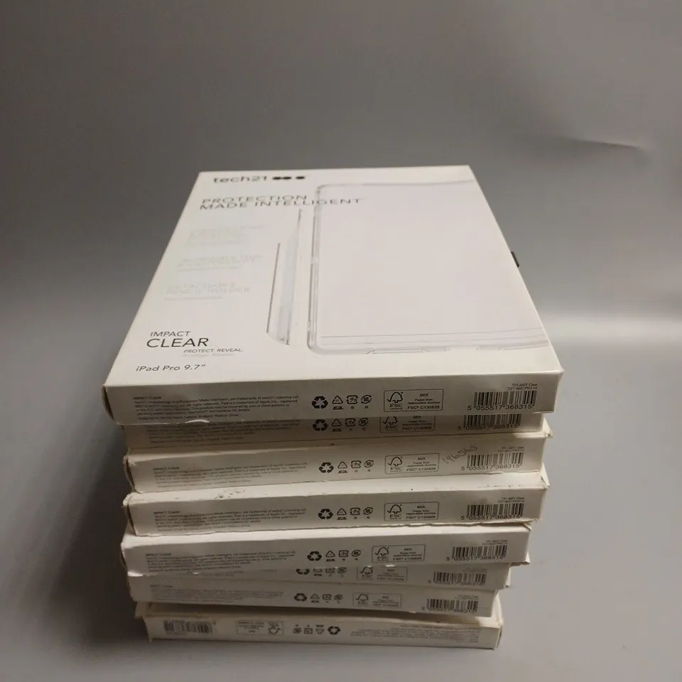 9 X BOXED TECH21 IMPACT CLEAR PROTECTIVE CASES FOR IPAD PRO 9.7"