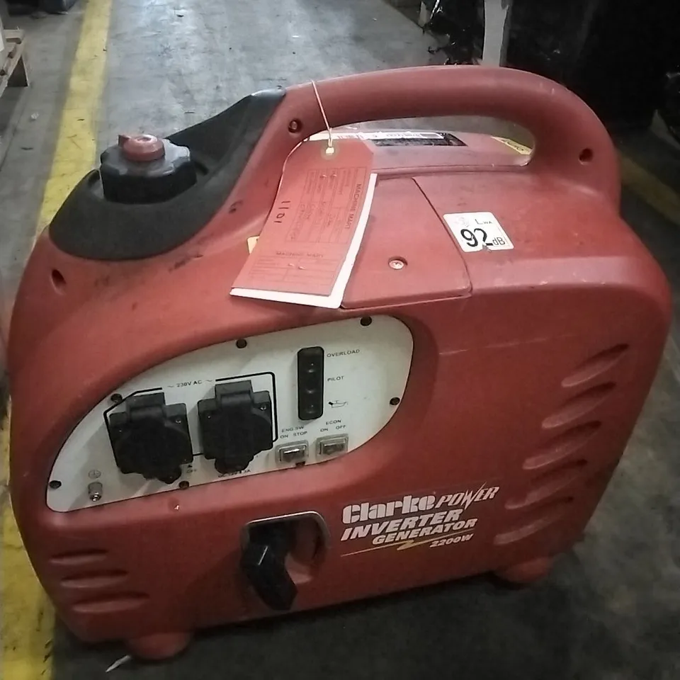 CLARKE IG2200A 2.2KW PETROL INVERTER GENERATOR 