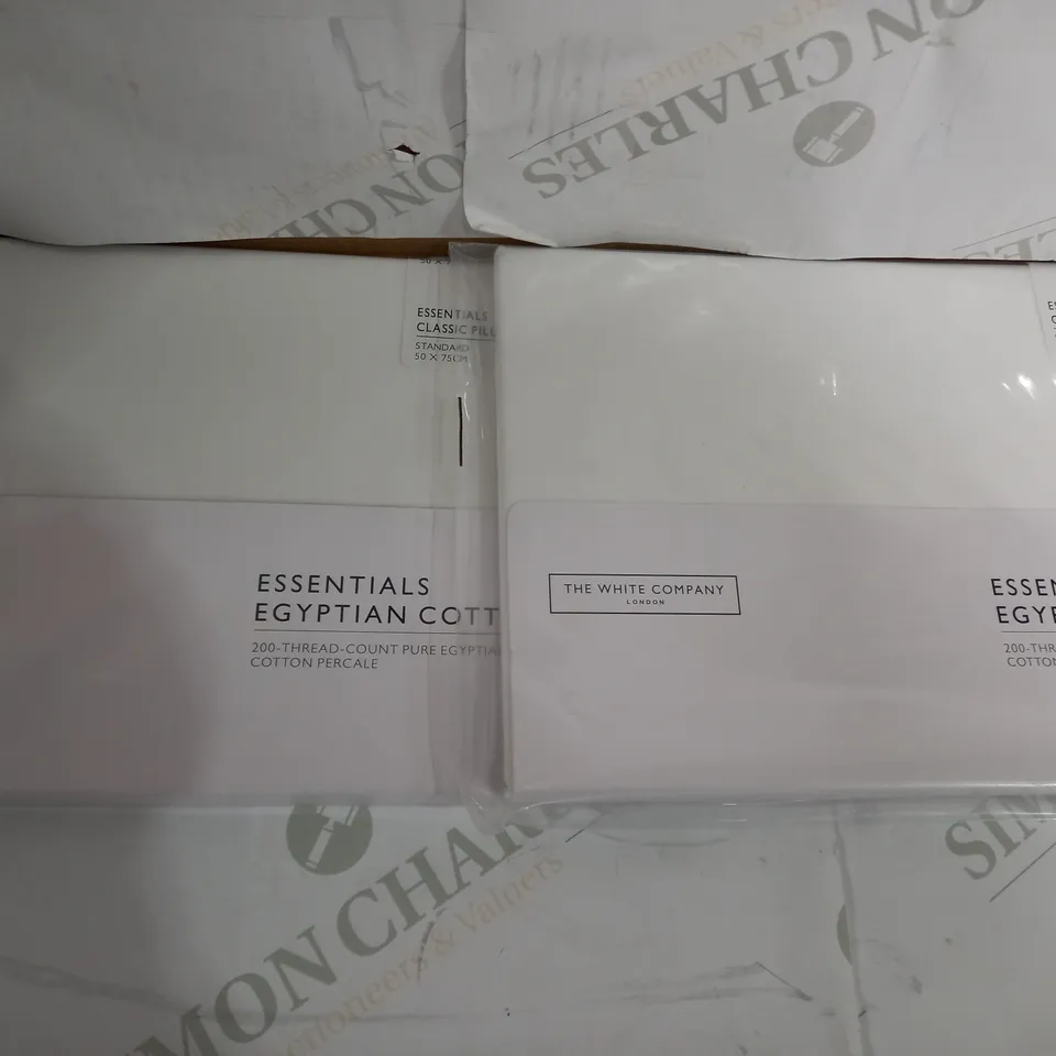 SET OF 2 THE WHITE COMPANY ESSENTIALS CLASSIC PILLOWCASES - ESSENTIALS EGYPTIAN COTTON 