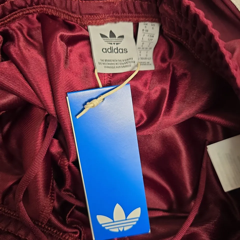 ADIDAS FIREBIRD TRACK PANTS - MAROON, UK 8-10