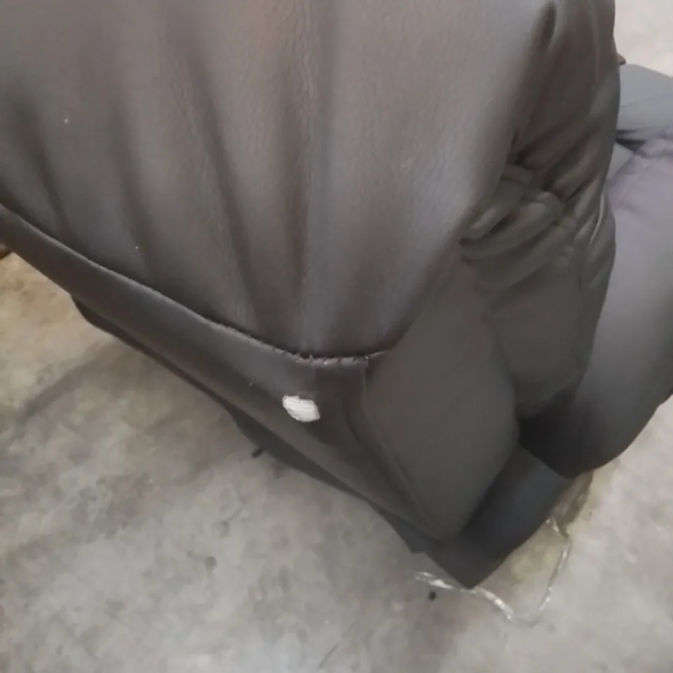 DESIGNER POWER RECLINING ROCKING SWIVEL EASY CHAIR IN BLACK FAUX LEATHER 