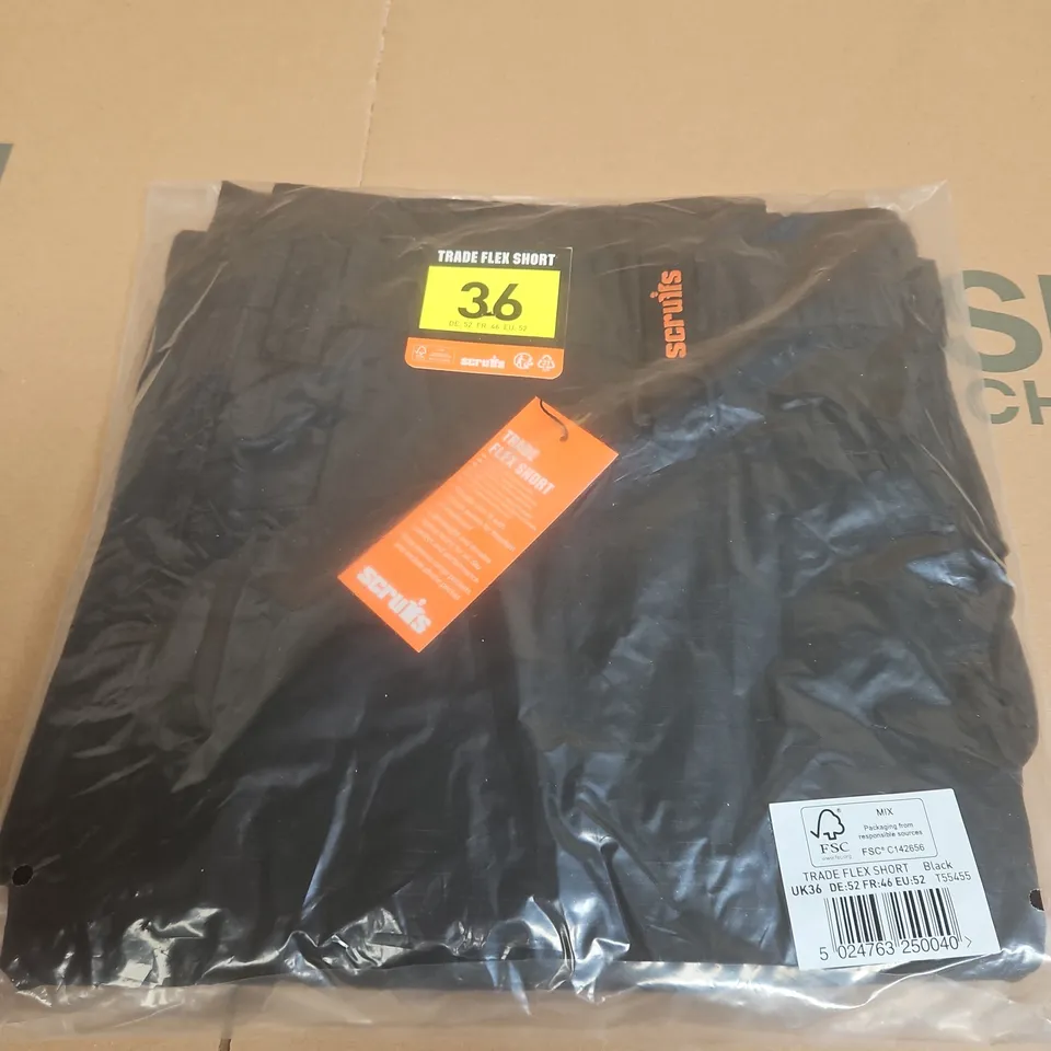 SCRUFFS TRADE FLEX SHORT – BLACK, UK36 (EU52)