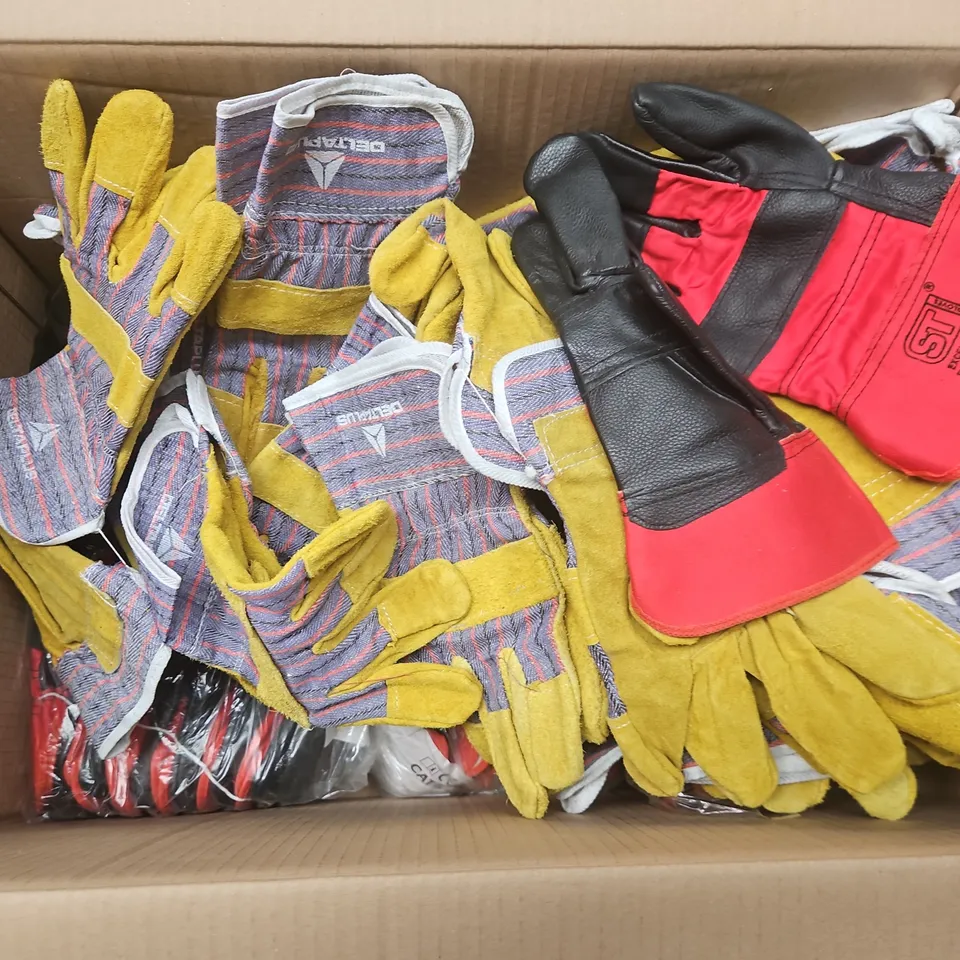 APPROXIMATELY 40 PAIRS OF ASSORTED WORKWEAR PROTECTIVE GLOVES IN VARIOUS SIZES, STYLES & COLOURS FROM BRANDS SUCH AS ST & DELTAPLUS