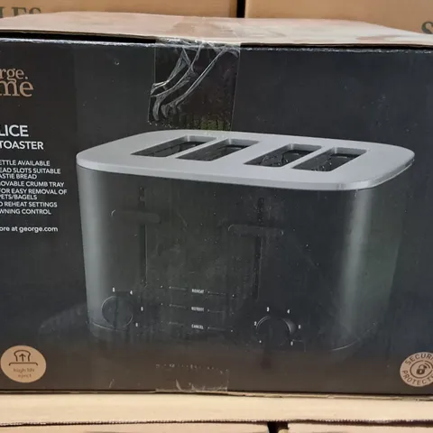 BOXED 4-SLICE BLACK TOASTER