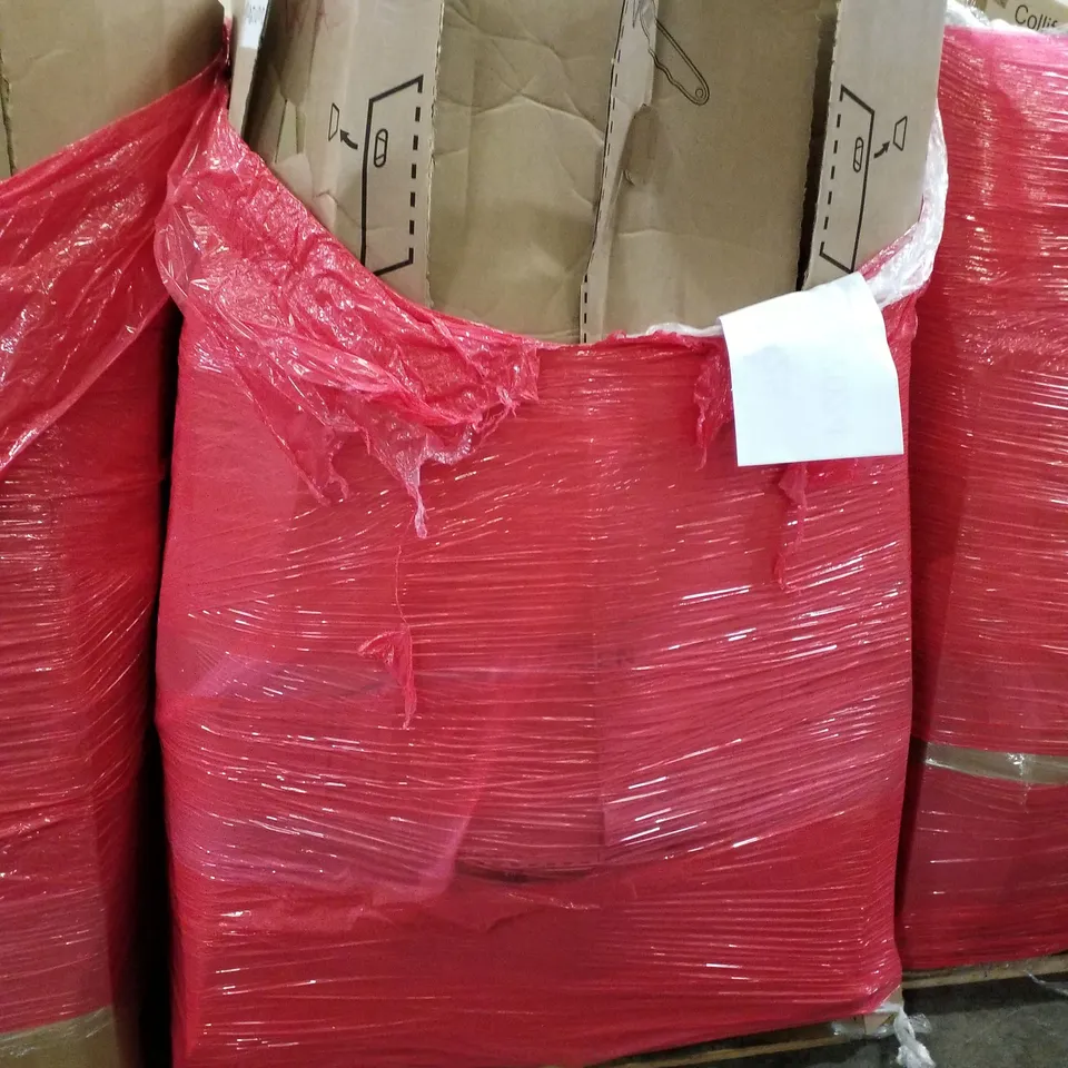 PALLET OF ASSORTED PRODUCTS INCLUDING COFFEE TABLE, WATER TABLE, SHREDDER, CAT LITTER BOX, DRYWALL SANDER