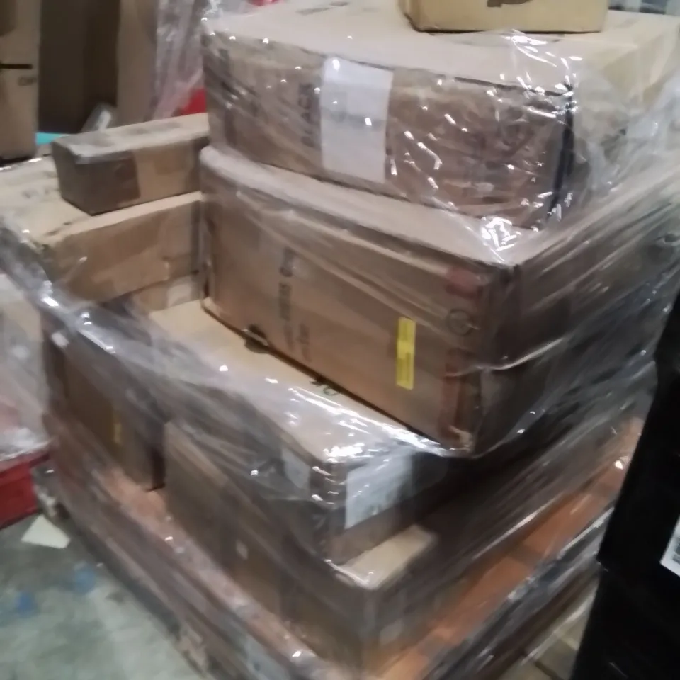 PALLET OF ASSORTED FLATPACKED PRODUCTS TO INCLUDE;FAN,RACK,FAN