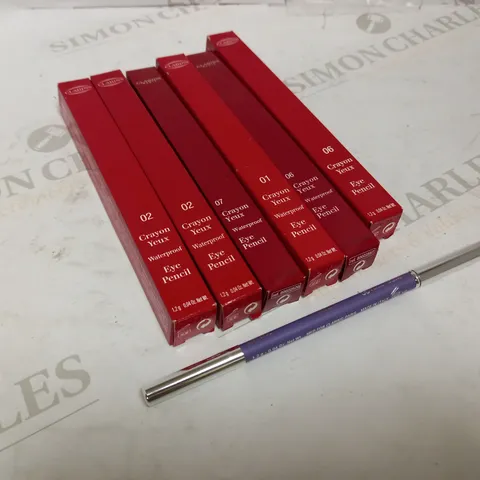 LOT OF 6 CLARINS EYE PENCILS IN ASSORTED COLOURS