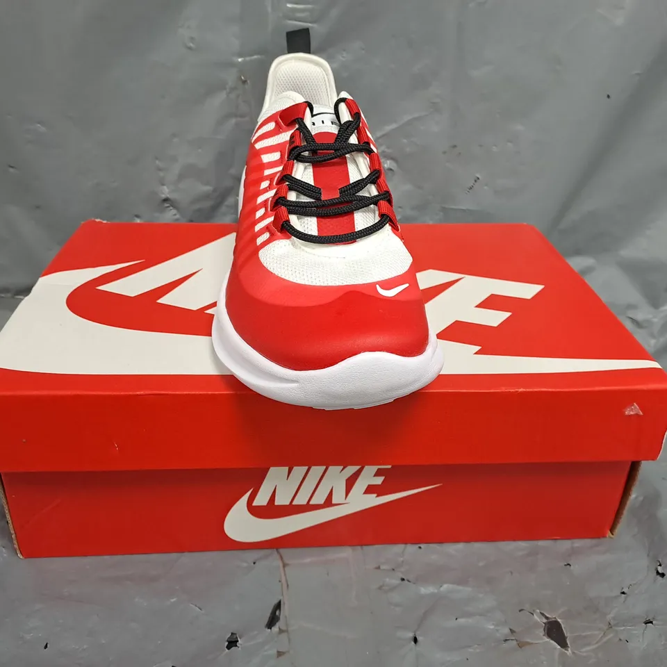 BOXED PAIR OF NIKE NIKE AIR MAX AXIS SHOES IN RED/WHITE SIZE UK 6
