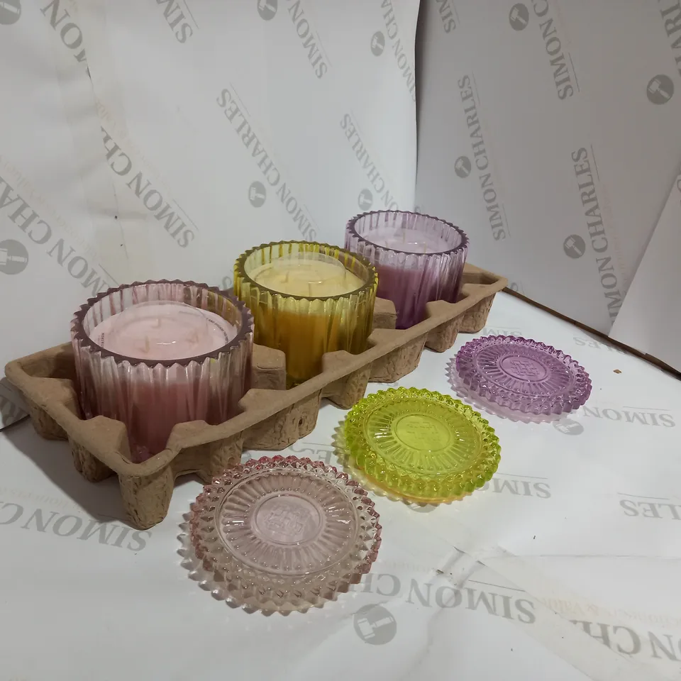HOMEWORX BY HARRY SLATKIN SET OF FACETED CANDLES 
