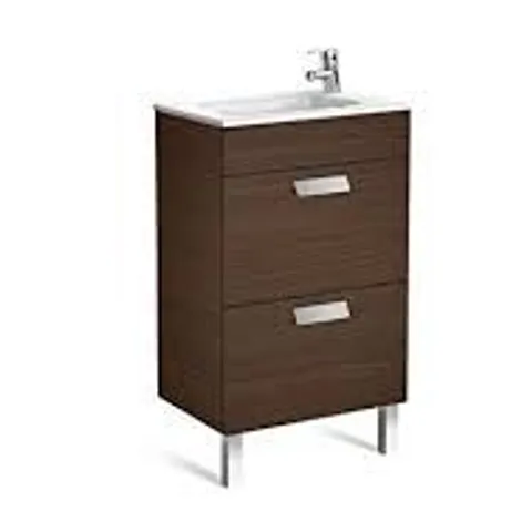 BRAND NEW BOXED ROCA DEBBA COMPACT UNIT 505MM 2 DRAWERS INCLUDING BASIN - WENGE