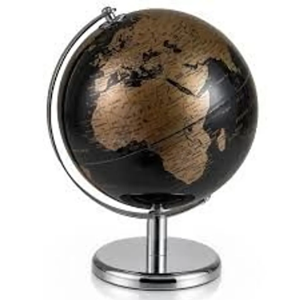 BOXED COSTWAY BLACK METAL GLOBE 20CM EDUCATIONAL & DECORATIVE ELEMENT