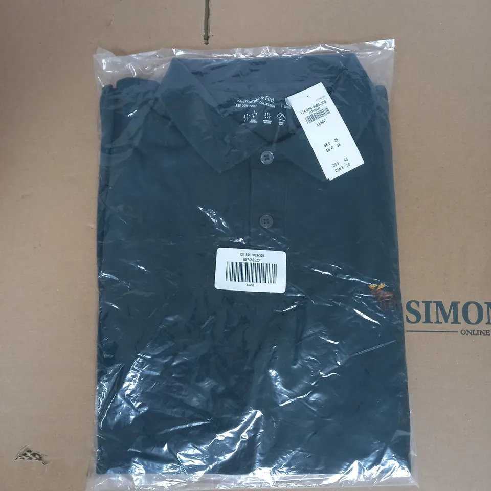 ABERCROMBIE & FITCH DON'T SWEAT IT POLO IN GREEN SIZE L
